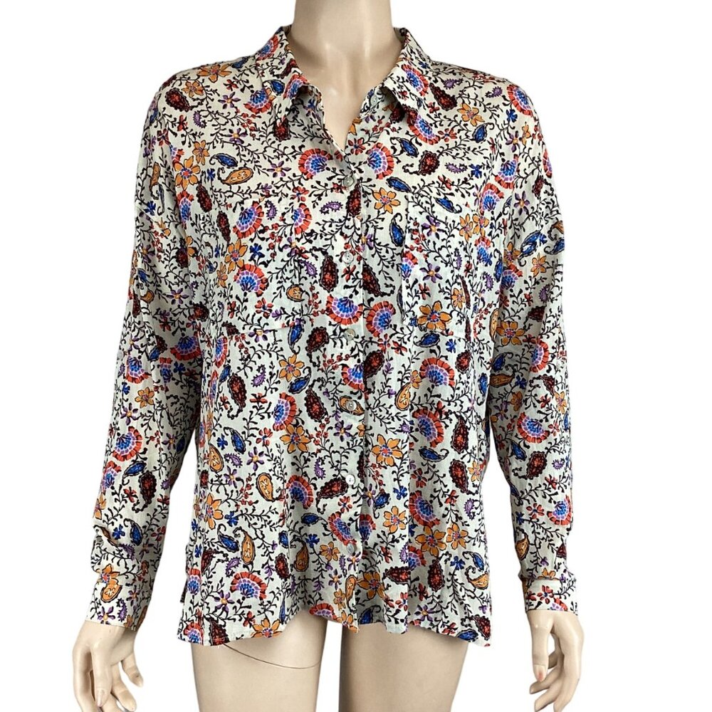 Dear John‎ Top Size Xsmall XS Floral NWT Long Sleeve Button-Up Shirt